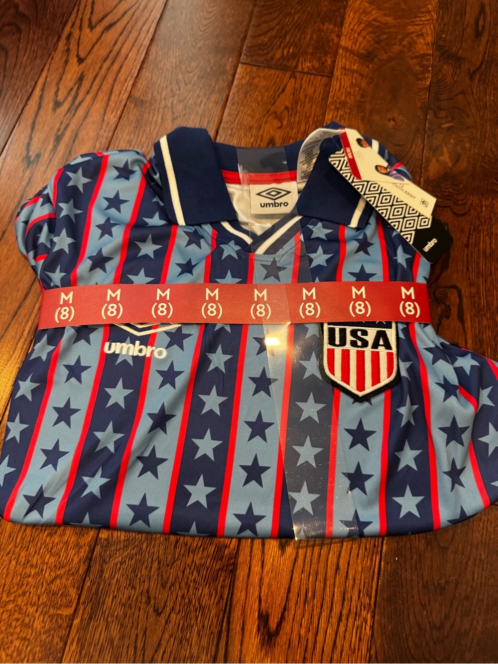 Umbro Kids USA Star Stripe Soccer Top - Navy & Red
